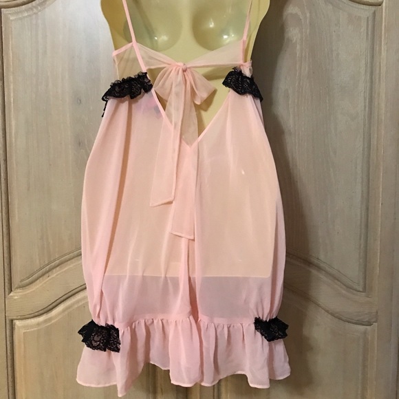 Betsey Johnson Pink and Black Lace Babydoll - Picture 4 of 4